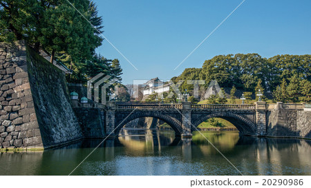帝國正門石橋和Jiigyo橋護城河 帝國正門石橋和Jiigyo橋護城河 20290986