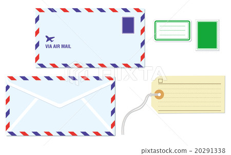Air mail, Stamp, Seal, Tag 20291338