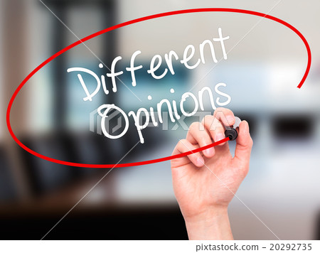 Man Hand writing Different Opinions with  marker  20292735