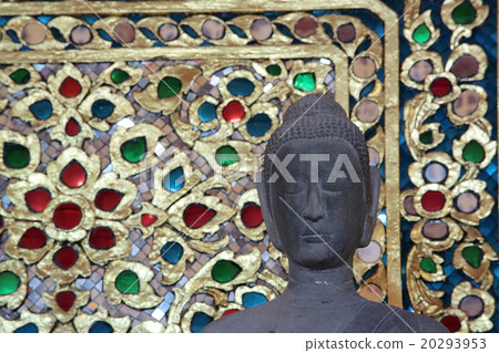 buddha image with thai style pattern background. 20293953