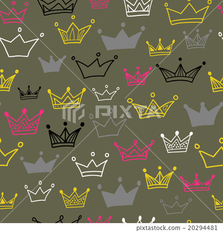 Crowns vector seamless pattern. - Stock Illustration [20294481] - PIXTA