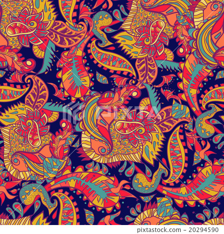 Abstract seamless pattern with abstract flowers. 20294590
