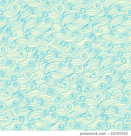 Seamless abstract hand-drawn waves pattern. Seamless abstract hand-drawn waves pattern. 20295502