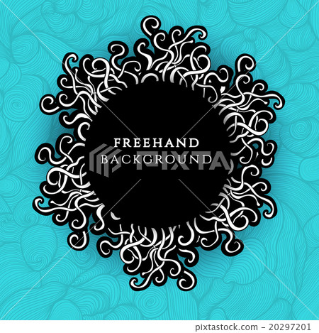 Invitation card with a floral doodle frame 20297201
