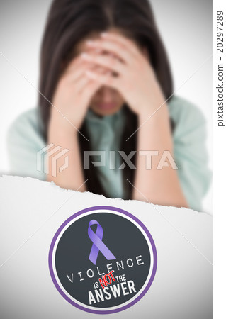 Composite image of troubled woman crying Composite image of troubled woman crying 20297289