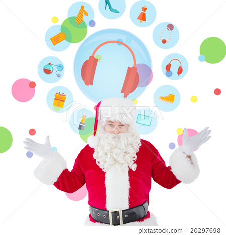 Composite image of portrait of perplexed santa Composite image of portrait of perplexed santa 20297698
