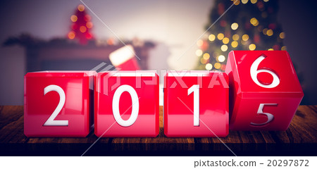 Composite image of 2016 in red blocks 20297872