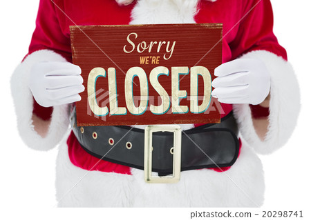 Composite image of mid section of santa claus holding page Composite image of mid section of santa claus holding page 20298741
