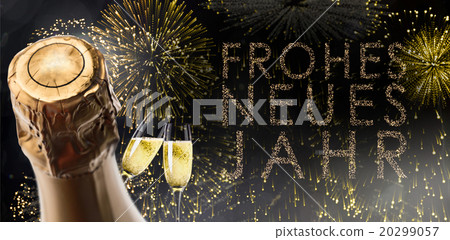 Composite image of champagne glasses clinking Composite image of champagne glasses clinking 20299057