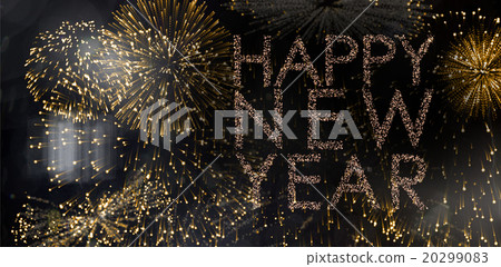 Composite image of glittering happy new year 20299083