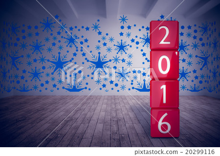 Composite image of 2016 in red blocks 20299116