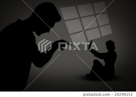 Composite image of pouting redhead businesswoman sitting and pus Composite image of pouting redhead businesswoman sitting and pus 20299152
