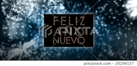 Composite image of glittering feliz ano nuevo Composite image of glittering feliz ano nuevo 20299157