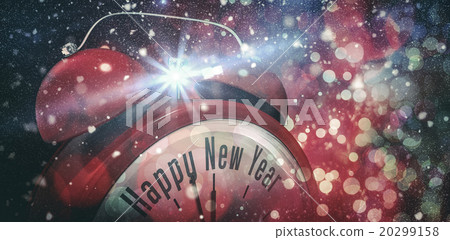 Composite image of happy new year in red alarm clock Composite image of happy new year in red alarm clock 20299158