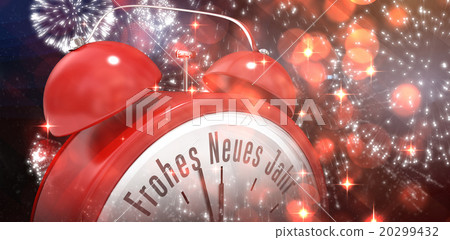 Composite image of frohes neues jahr in red alarm clock Composite image of frohes neues jahr in red alarm clock 20299432