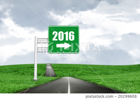 Composite image of green billboard sign 20299608