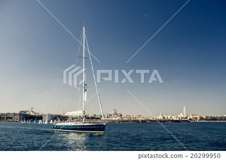 Sailing ship yachts with white sails Sailing ship yachts with white sails 20299950