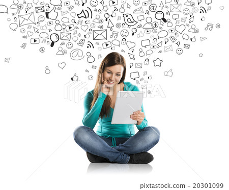 Girl with tablet Girl with tablet 20301099