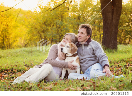 Seniors with dog Seniors with dog 20301315