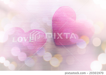 Red heart shaped on colorful background. 20301970