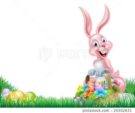 Cartoon Easter Bunny Egg Basket 20302631