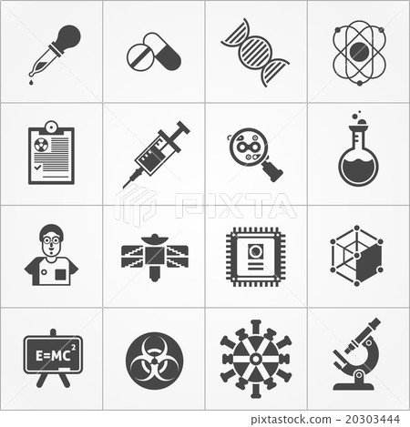 Science Black White Icons Set  20303444