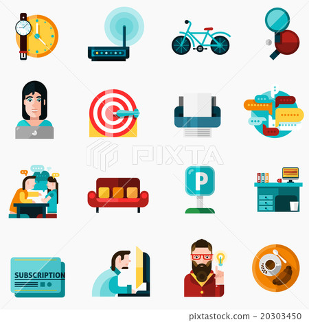 Coworking Icons Set 20303450