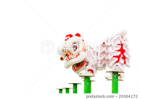 Chinese lion costume dance in Chinese New Year  20304172
