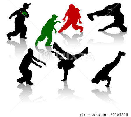 Silhouettes of streetdancers teens. Part 2 20305866