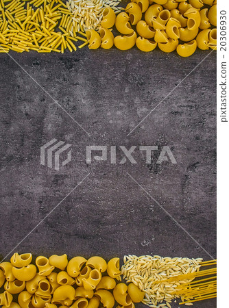 Set of pasta on a dark background 20306930