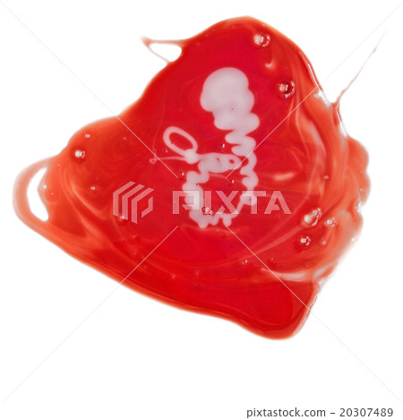 Red abstract blot on white. 20307489