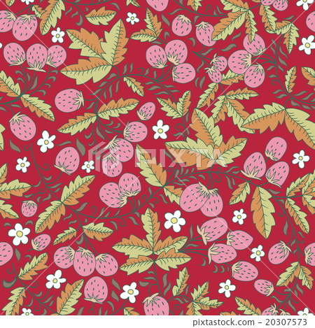 seamless vector pattern with strawberry, berry - Stock Illustration ...