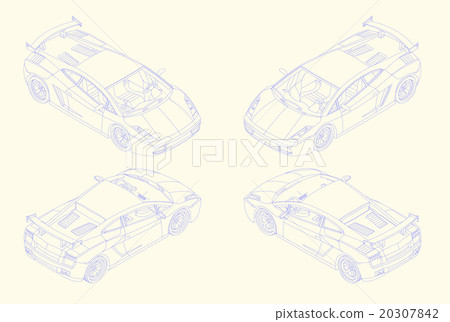 sports car isomectric view vector 20307842