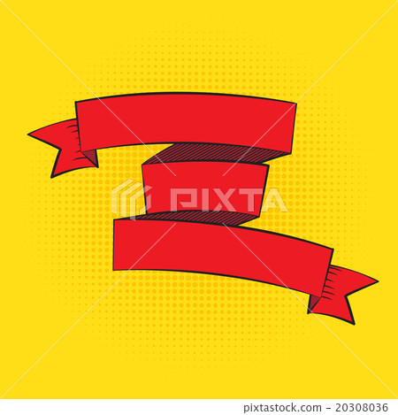 Beautiful Ribbon Label in Pop Art Style Vector 20308036