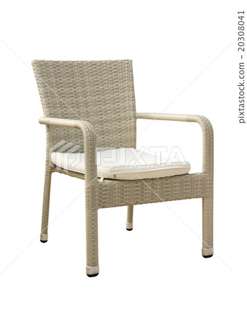 Rattan weaved stylized chair isolated on white. 20308041