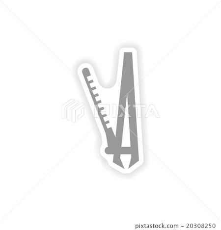 stylish paper sticker on white background Curling 20308250