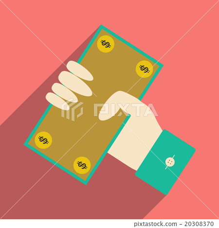 Flat with shadow icon dollar in hand Flat with shadow icon dollar in hand 20308370
