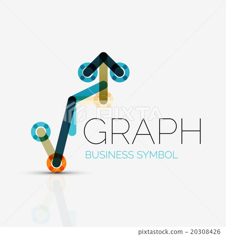 Abstract logo idea, linear chart or graph 20308426