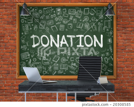 Hand Drawn Donation on Office Chalkboard. 20308585