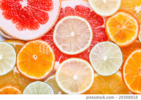 Sliced citrus: oranges, lemons, limes, grapefruits Sliced citrus: oranges, lemons, limes, grapefruits 20308918