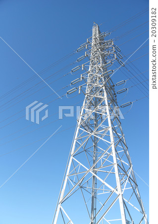 Transmission tower and blue sky background # 2 20309182
