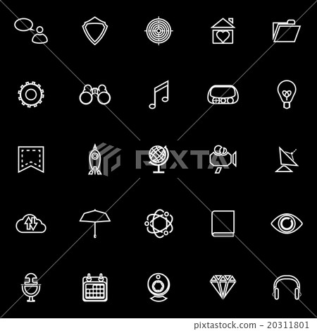 SEO line icons on black background - Stock Illustration [20311801] - PIXTA