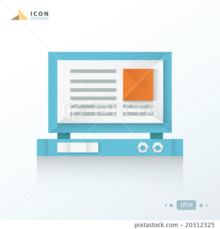 Laptop origami icon design 20312325