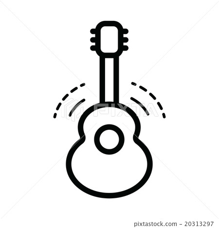 acoustic guitar icon  line style 20313297