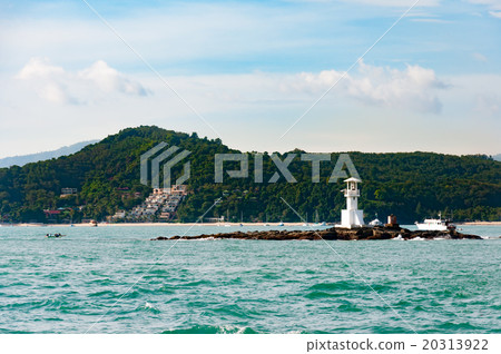 White Lighthouse on a sunny day in Phuket, Thailan 20313922