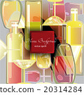 wine menu background,stylized wine bottles 20314284