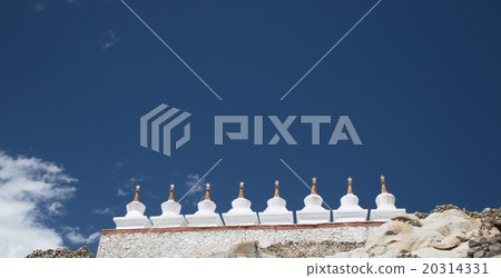 stupa on hill with sky backround stupa on hill with sky backround 20314331