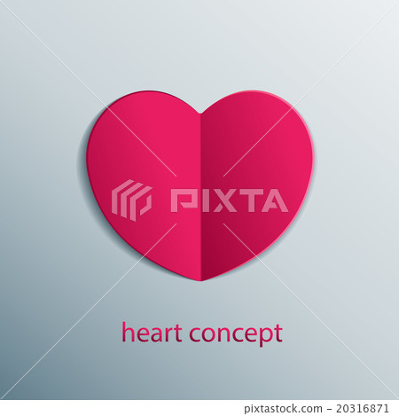 Paper origami heart concept.  20316871
