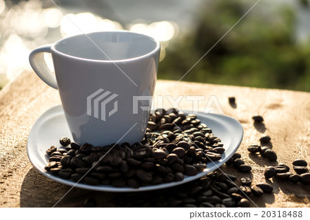 morning coffee on the lake. 20318488