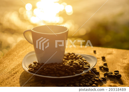 morning coffee on the lake. 20318489